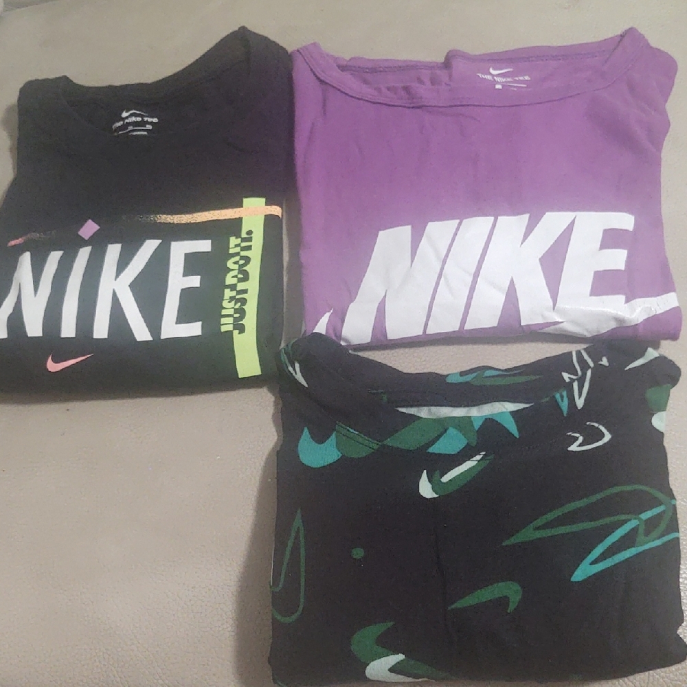 SOLD. Nike Girl's Tees - Black, Purple, Green